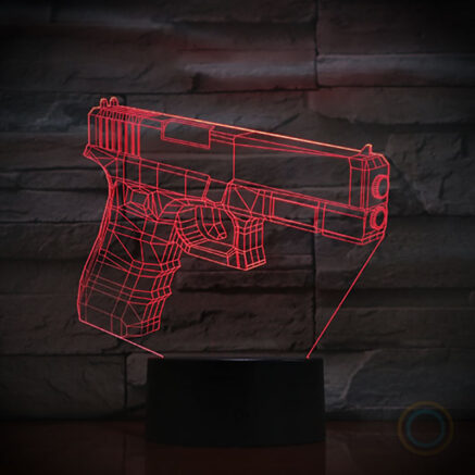 Acrylic Desk Lamp Firearm Deco Night Light