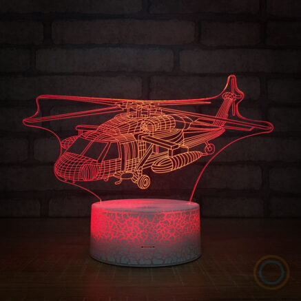 Acrylic Desk Lamp Military Helicopter Lamp