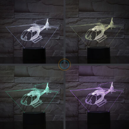 Acrylic Helicopter Night Light Illusion Lamp