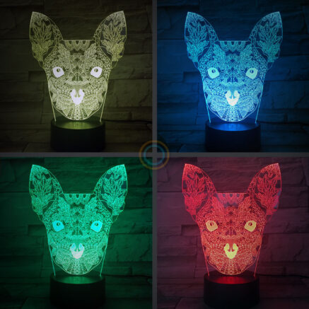 Chihuahua Dog Decor Light Zentangle Colorful Lights