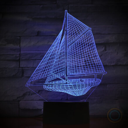 Cutter Sail Boat Night Light Desk Lamp