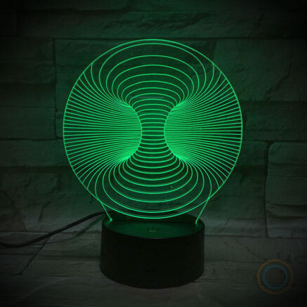 Double Hole Spiral Optical Illusion Night Lamp