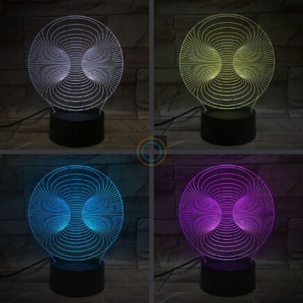 Double Hole Spiral Optical Illusion Night Lamp