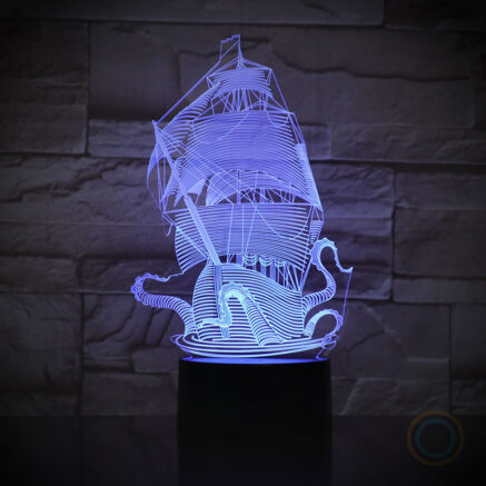 Kraken Sailboat Desk Lamp Night Light