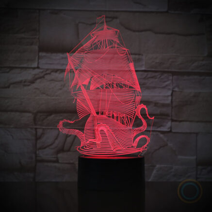 Kraken Sailboat Desk Lamp Night Light
