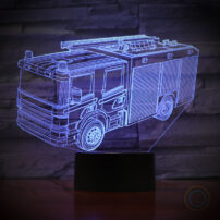 LED Acrylic Fire Truck Night Light for Kids