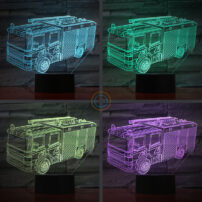 LED Acrylic Fire Truck Night Light for Kids