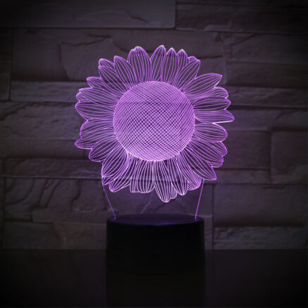 Helianthus Sunflower Desk Lamp Purple Light