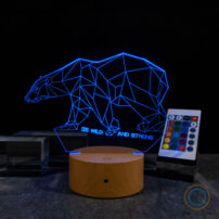 Grizzly Bear Lamp LED Blue Color Wild Bear Light