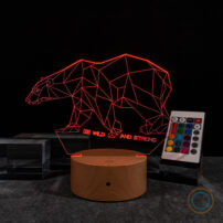 Grizzly Bear Lamp Wild Bear Red LED Light