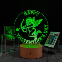 Romantic Cupid Desk Lamp Green Color Happy Valentine's Day