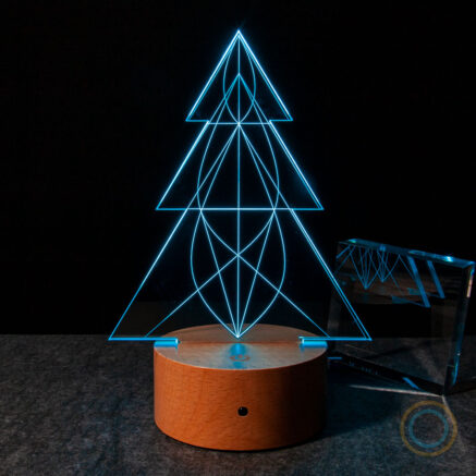 Cyan Geometric Christmas Tree Lamp