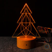 Orange Geometric Christmas Tree Lamp