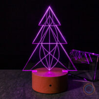 Purple Geometric Christmas Tree Lamp