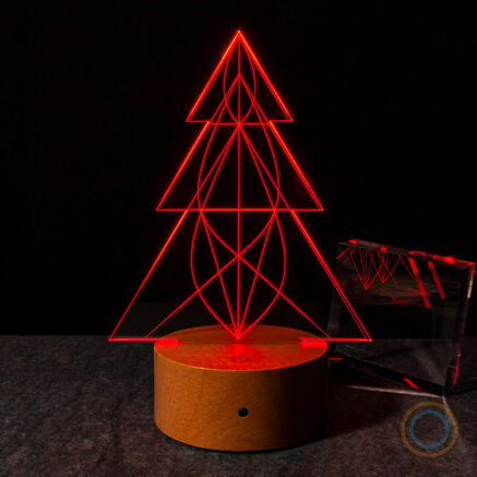 Geometric Christmas Tree Lamp Red Light
