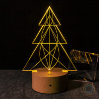 Geometric Christmas Tree Lamp Yellow Light