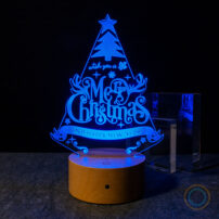 Blue Vintage Christmas New Year Lamp
