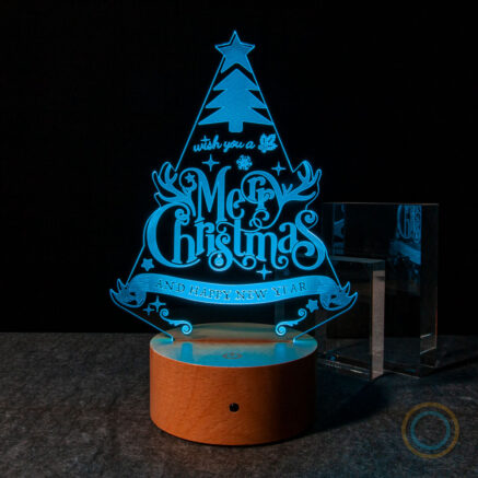 Cyan Vintage Christmas New Year Lamp