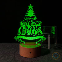 Green Vintage Christmas New Year Lamp