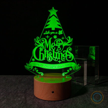 Green Vintage Christmas New Year Lamp