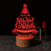 Red Vintage Christmas New Year Lamp