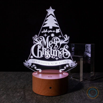 Vintage White Christmas New Year Lamp
