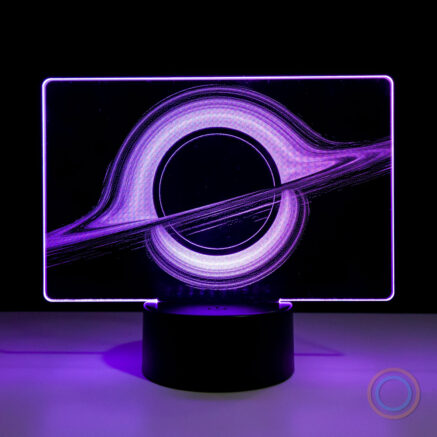 Gargantua Desk Lamp Black Hole Acrylic Light Purple