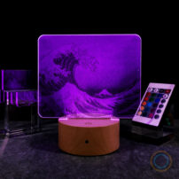 Classic Acrylic Engraving Lamp Japanese Art Purple RGB Color