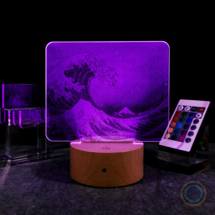Classic Acrylic Engraving Lamp Japanese Art Purple RGB Color