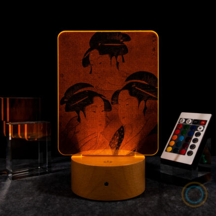 Japanese Ukiyo-e Desk Lamp LED Base Orange Color