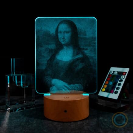 Mona Lisa Night Light Design Famous Painting Lamp Light Blue Light