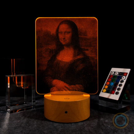 Mona Lisa Night Light Design Famous Painting Lamp Orange Red Color