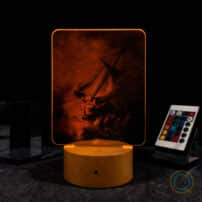 Storm on the Sea of Galilee Orange Baroque Art Acrylic Lamp
