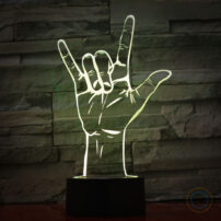 Love You Gesture Desk Lamp RGB LED Light