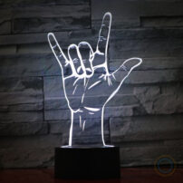 Love You Gesture Desk Lamp RGB LED Light