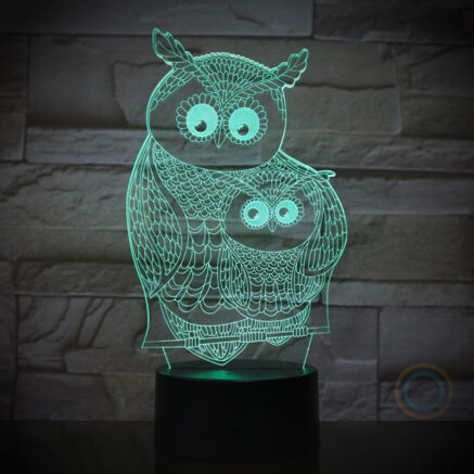 Mother & Baby Owl Night Light Gift Lamp