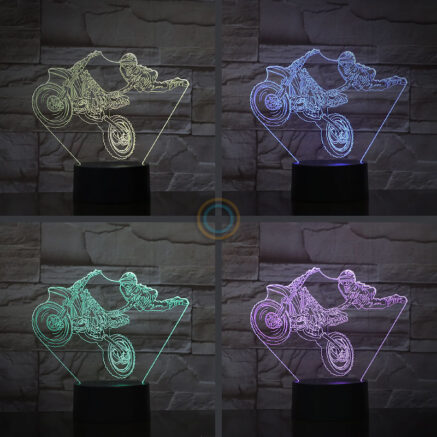 Motorcycle Rider Night Light Touch LED Lamp