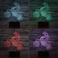 Motorcyclist Table Lamp Motocross Bike Light