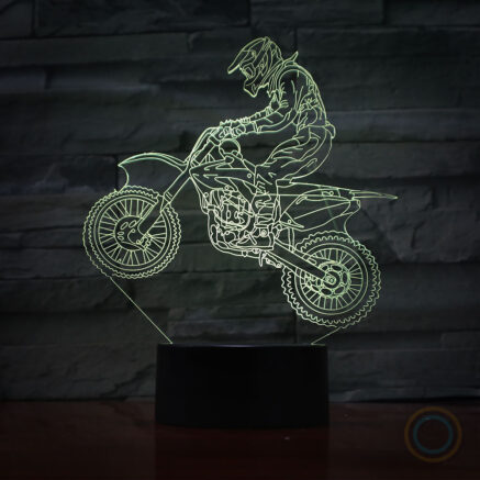 Motorcyclist Table Lamp Motocross Bike Light