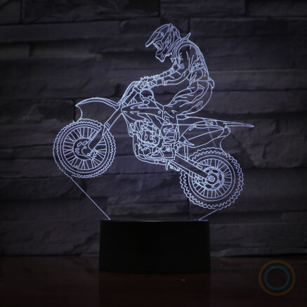 Motorcyclist Table Lamp Motocross Bike Light