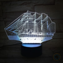 Old Sailboat Desk Lamp Illusion Night Light