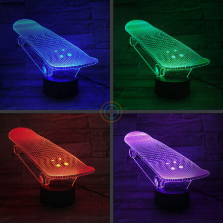 Optical Illusion Skateboard Night Lamp