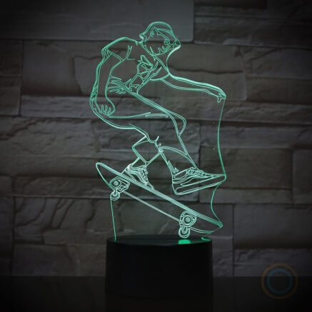 Remote Touch Lamp Skateboarder Night Light