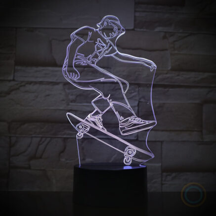 Remote Touch Lamp Skateboarder Night Light