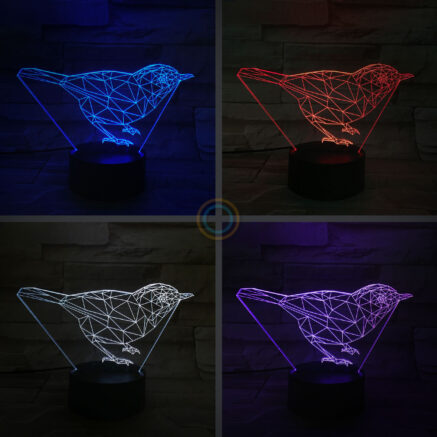 Robin Bird Acrylic Light Modern Desk Lamp RGB Colors