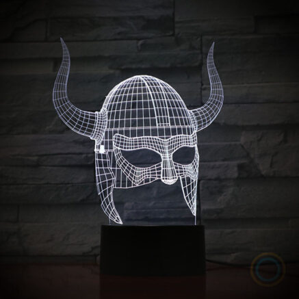 Viking Helmet Night Light Acrylic Lamp