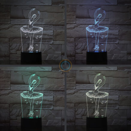 Visual Acrylic Night Light Woman Ballet Dancer