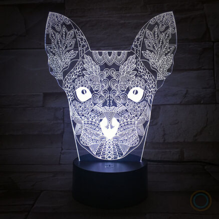 Zentangle Night Light Pet Dog Chihuahua White Color