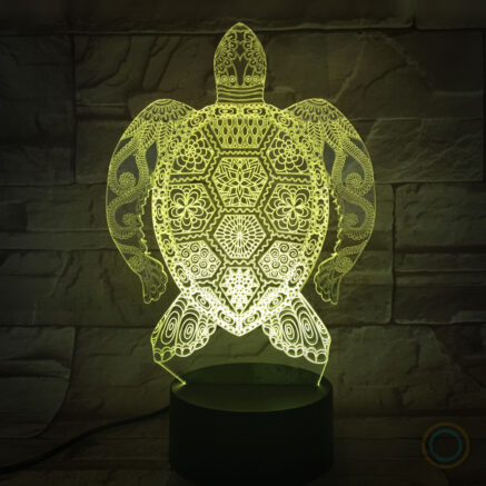 Zentangle Sea Turtle LED Light Acrylic Lamp